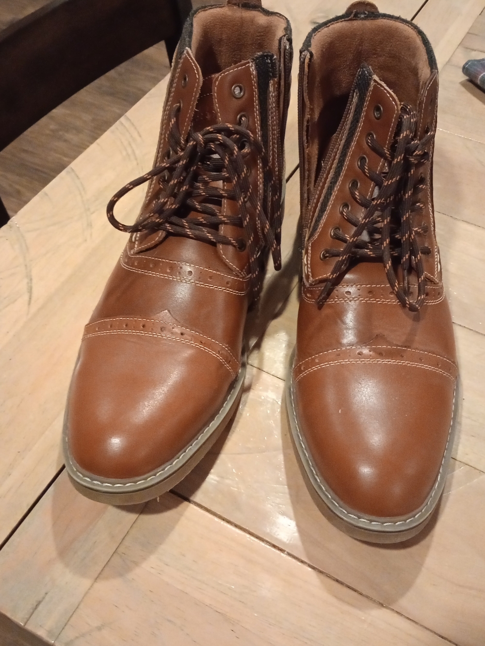 Arkbird men's brown leather oxfords boots  a US size 11.5
